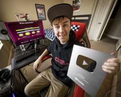 At the age of 14, he has accrued over one million subscribers on YouTube and also shared his picture with a YouTube award for surpassed the one millio